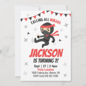 Ninja Birthday Uitnodiging (Voorkant)