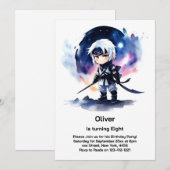 Ninja Birthday Uitnodiging (Voorkant / Achterkant)