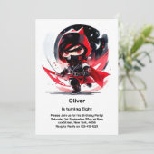 Ninja Birthday Uitnodiging (Staand voorkant)