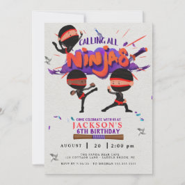 Ninja Birthday Uitnodiging