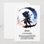 Ninja Birthday Uitnodiging (Voorkant / Achterkant)