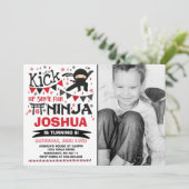 Ninja Birthday Uitnodiging Karate Birthday Party (Staand voorkant)