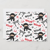 Ninja Birthday Uitnodiging Karate Birthday Party (Achterkant)