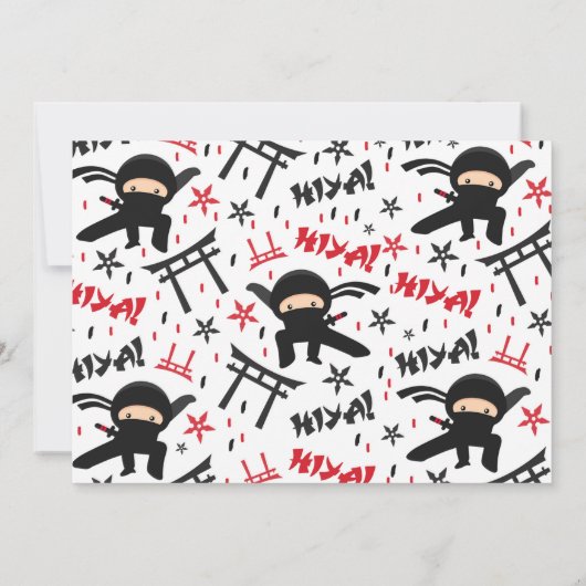 Ninja Birthday Uitnodiging Karate Birthday Party (Achterkant)