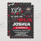 Ninja Birthday Uitnodiging Karate Birthday Party (Voorkant / Achterkant)