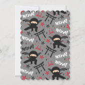 Ninja Birthday Uitnodiging Karate Birthday Party (Achterkant)