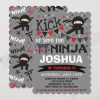 Ninja Birthday Uitnodiging Karate Birthday Party