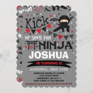 Ninja Birthday Uitnodiging Karate Birthday Party
