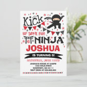 Ninja Birthday Uitnodiging Karate Birthday Party (Staand voorkant)