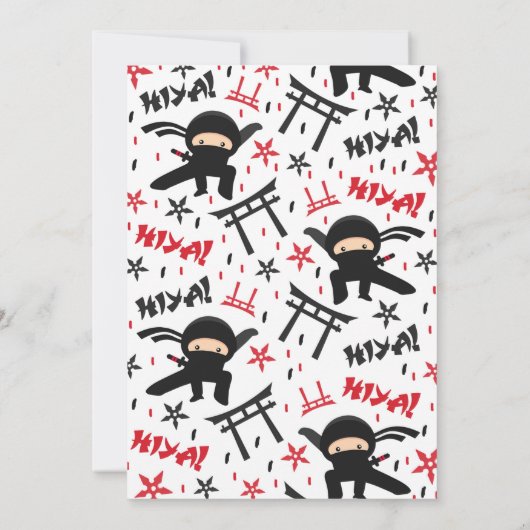 Ninja Birthday Uitnodiging Karate Birthday Party (Achterkant)