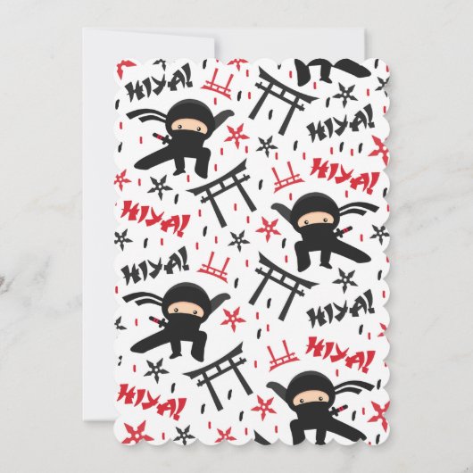 Ninja Birthday Uitnodiging Karate Birthday Party (Achterkant)