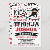 Ninja Birthday Uitnodiging Karate Birthday Party (Voorkant / Achterkant)