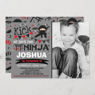 Ninja Birthday Uitnodiging Karate Birthday Party