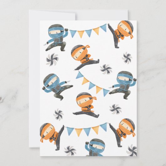 Ninja Birthday Uitnodiging | Uitnodiging van de pa (Achterkant)