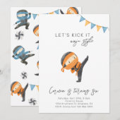 Ninja Birthday Uitnodiging | Uitnodiging van de pa (Voorkant / Achterkant)