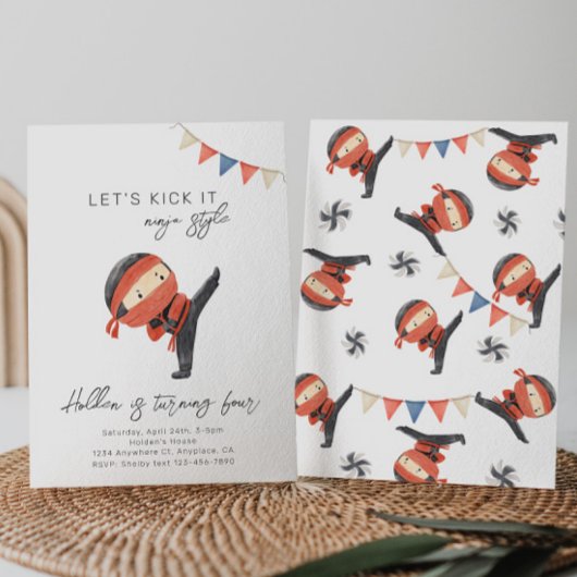 Ninja Birthday Uitnodiging | Uitnodiging van de pa