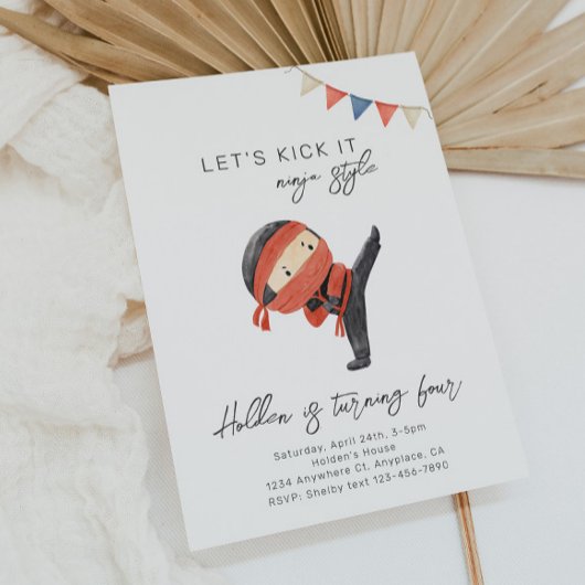 Ninja Birthday Uitnodiging | Uitnodiging van de pa