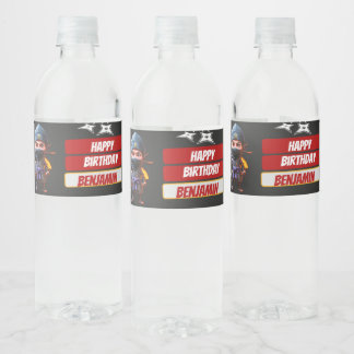 Ninja Birthday Waterfles Etiket
