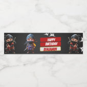 Ninja Birthday Waterfles Etiket (Enkel label)