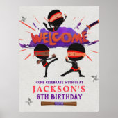 Ninja Birthday Welcome Sign Poster (Voorkant)
