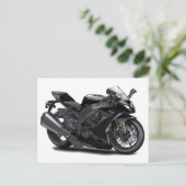 Ninja Black Bike Briefkaart (Staand voorkant)