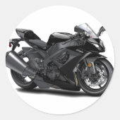 Ninja Black Bike Ronde Sticker (Voorkant)