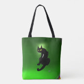 NINJA BLACK CAT Emerald Green Tote Bag (Achterkant)