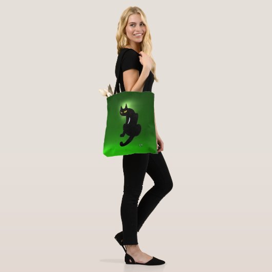 NINJA BLACK CAT Emerald Green Tote Bag (Op model)