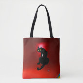 NINJA BLACK CAT Red Tote Bag (Voorkant)