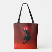NINJA BLACK CAT Red Tote Bag (Achterkant)