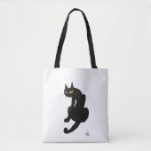 NINJA BLACK CAT White Tote Bag (Voorkant)