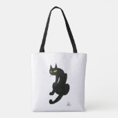 NINJA BLACK CAT White Tote Bag (Achterkant)
