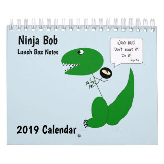 Ninja Bob Lunch Box Note 12 Month Calendar Kalender