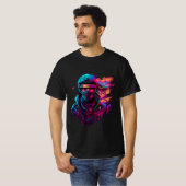 ninja Bold 80's Retro Synthwave Graphic T-shirt (Voorkant volledig)
