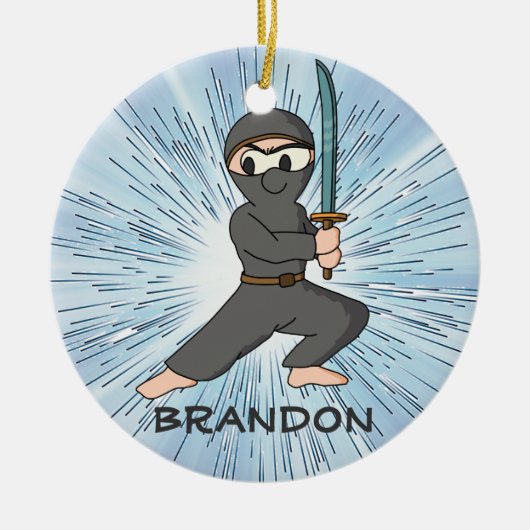 Ninja Boy Design Ornament (Voorkant)