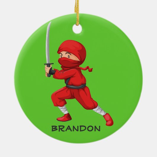 Ninja Boy Design Ornament (Achterkant)