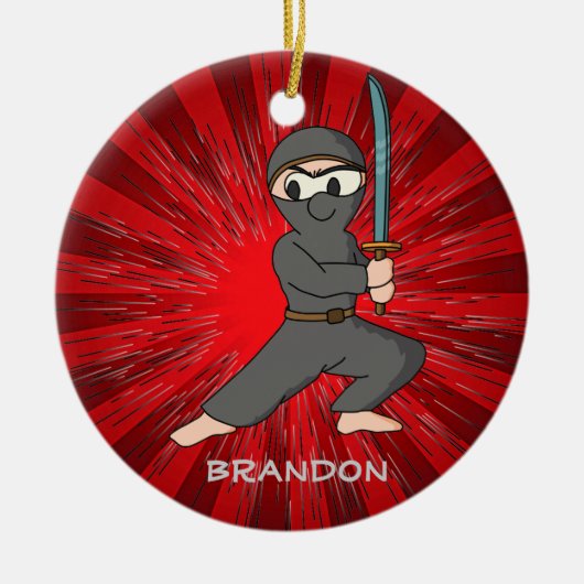 Ninja Boy Design Ornament (Voorkant)