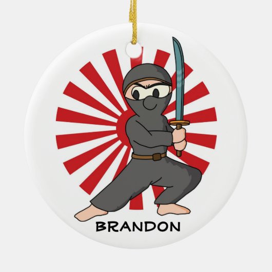 Ninja Boy Design Ornament (Achterkant)