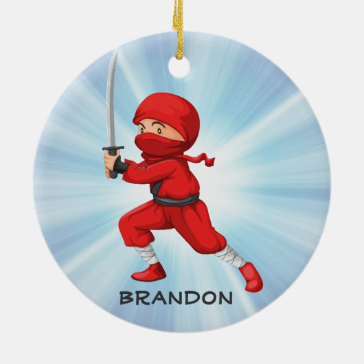 Ninja Boy Design Ornament (Achterkant)