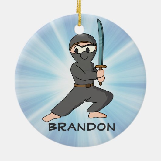 Ninja Boy Design Ornament (Achterkant)