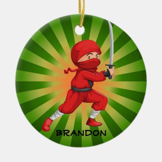 Ninja Boy Design Ornament (Voorkant)