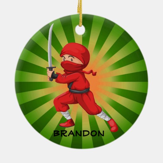 Ninja Boy Design Ornament (Achterkant)
