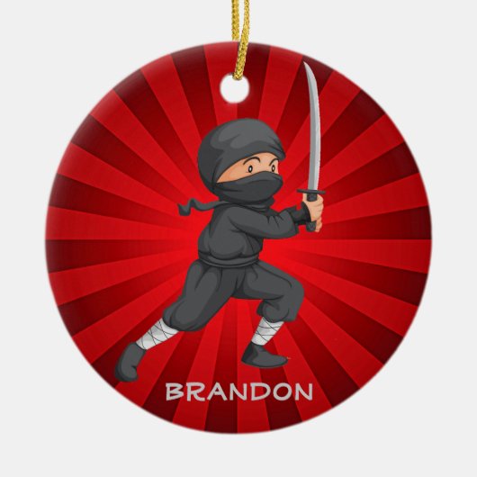 Ninja Boy Design Ornament (Voorkant)