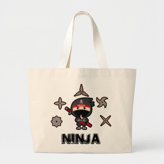 Ninja Boy Grote Tote Bag (Voorkant)