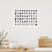 Ninja Boy Japanse Hiragana tafel Poster (Keuken)