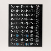 Ninja Boy Japanse Katakana Table Legpuzzel (Verticaal)