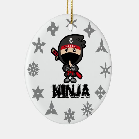 Ninja Boy Keramisch Ornament (Rechts)