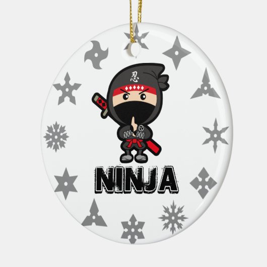 Ninja Boy Keramisch Ornament (Links)