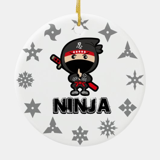Ninja Boy Keramisch Ornament (Achterkant)