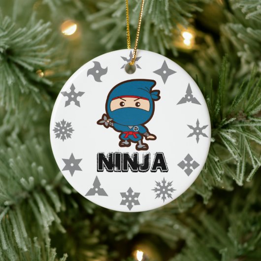 Ninja Boy Keramisch Ornament (Boom)